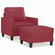 VidaXL Fauteuil avec repose-pied Rouge bordeaux 60 cm Similicuir Modèle Vega Executive Pure - 3201022