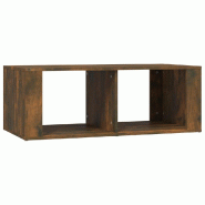 VidaXL Table basse Chêne fumé 100x50x36 cm Bois d'ingénierie Modèle Sirius Extensible - 816525
