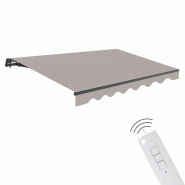 WASABI Store banne motorisé 3x2,5m Gris – Télécommande – Toile Protection Solaire - gris polyester BTK325050-E
