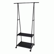 WellHome - Portant à vêtements avec cadre métallique et double couche de polyester 55-85x45x157cm - WH15572