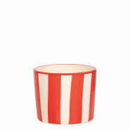 Zafferano Lido Set de 2 Verres Rayures Tumbler en Céramique Artisanale Couleur Rouge - Design Civita Castellana pour Boissons et Desserts LIDO-RIGHE-