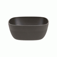 ADRIER - CC-0007-BLK - (Pack de 6 unités) - Bol carré - 25 x 25 cm x 10 cm - Noir - noir plastique CC-0007-BLK
