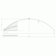 bâtiment semi circulaire porté 35m hauteur de voûte 8,13m - Sa-35,5/131