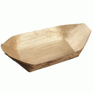 Barquette bateau feuille de Bambou couleur naturelle 22x13,5x6cm - par 1000