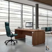 Bureau arqué X time avec pieds bois - Quadrifoglio. - 200, Noyer canaletto