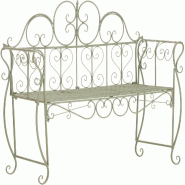 CLP Banc de jardin Minna Métal HBT: 94x128x46 cm Vert antique - vert métal 11362492