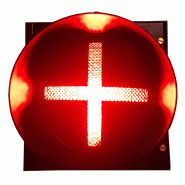Croix grecque pour feux tricolores - avertisseur routier 12V avec optique à LED Croix grecque pour feux tricolores - avertisseur routier 12V avec optique à LED