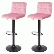 Décoshop26 - Lot de 2 tabourets de bar réglable en hauteur tissu velours rose velvet peids en métal noir 04_0000152 - noir 3000251858983 Décoshop26 - Lot de 2 tabourets de bar réglable en hauteur tissu velours rose velvet peids en métal noir 04_0000152 - noir 3000251858983