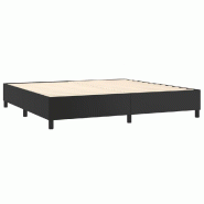 Décoshop26 - Sommier à lattes sur pieds cadre de lit 200x200 cm synthétique noir TDL0206995 - noir 3001013832692