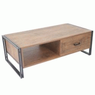 Décoshop26 - Table basse table de salon design industriel 41x120x60cm en métal MDF aspect chêne sauvage 04_0005007 - 3000157232696 Décoshop26 - Table basse table de salon design industriel 41x120x60cm en métal MDF aspect chêne sauvage 04_0005007 - 3000157232696