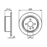 Disque de frein Bosch 0986478563 - boîte de 2 disques - arrière - plein - 4 trous - épaisseur 10 mm Disque de frein Bosch 0986478563 - boîte de 2 disques - arrière - plein - 4 trous - épaisseur 10 mm