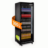 GastroHero Armoire à boissons GKS-360, volume utile 360 litres, 5 clayettes réglables, éclairage intérieur, verrouillable, noir - noir acier GKS-360 GastroHero Armoire à boissons GKS-360, volume utile 360 litres, 5 clayettes réglables, éclairage intérieur, verrouillable, noir - noir acier GKS-360