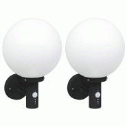 Helloshop26 - Lot de 2 appliques murales extérieures rondes modernes 28 x 25 x 38 cm en acier inoxydable noir 02_0056498 - noir inox 3000239553435