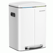 Helloshop26 - Poubelle à double seau 2 seaux de 20 litres poubelle en métal seaux intérieurs en plastique et couvercle à charnière 12_0007169 - 3