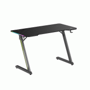 KIMEX - Bureau Gaming avec éclairage RGB, Noir - 3700685426979