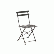 Lot de 4 chaises pliantes cuba - lattes en acier - grise