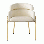 Merax Chaise rembourrée (1 pièce), chaise de salle à manger, fauteuil, chambre/salon Chaise de chambre, chaise de coiffeuse, velours, beige - beige