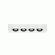 Mini Spot Led Rectangulaire Oxo Beneito & Faure, 24W, 4 Lumières, Blanc Mat, Interrupteur Cct 2700/3200/4000K, Orientable 355°, Faisceau 35° - blan