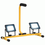 Projecteur à LED avec poignée 44,5 x 18,5 x 37 cm éclairage puissant portable chantier en aluminium noir 02_0046105 - noir 3000234048974