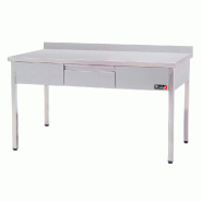 Romux® Table en Acier Inoxydable pour Restauration Murale avec 1 Tiroir sans Étagère 1200x600x850 mm | Table de Travail en Inox Résistante - 84358