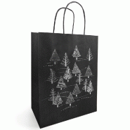 Sac kraft Isidore noir et argent 25+12X31 cm - par 50