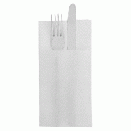 Serviette kangourou écolabel double point blanc 39x40cm par 1400