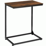 Tectake Table d’appoint CARDIFF 55,5x35x67cm - Bois foncé industriel, rustique - 404261 - marron Bois manufacturé 404261