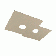 Top light Plafonnier carré Toplight 2 lumières Plate avec douille GX53, structure couleur sable, design moderne 50x35x3cm - beige 8057094700004