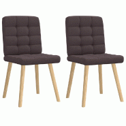 VidaXL Chaises à manger lot de 2 marron foncé tissu Modèle Torvina - 4101095