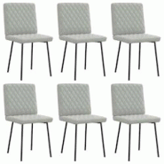 VidaXL Chaises à Manger Lot De 6 Gris Clair Velours - gris 8721158569189 VidaXL Chaises à Manger Lot De 6 Gris Clair Velours - gris 8721158569189