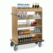 Chariot de service mini bar en bois mélaminé - 5 étagères avec rebord et roues pivotantes - Fabrication italienne Chariot de service mini bar en bois mélaminé - 5 étagères avec rebord et roues pivotantes - Fabrication italienne