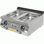 Climahosteleria Bain Marie électrique de table 2x GN1/1 3 kW 800x730x300h mm EMPPLS7SE020 700 Line Istanbul - EMPPLS7SE020