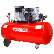 Compresseur mobile à entraînement par courroie à huile cuve 200 L 2,2 kW / 3 Ch 10 bars 400 l/min 230V Torros TC2004010M Compresseur mobile à entraînement par courroie à huile cuve 200 L 2,2 kW / 3 Ch 10 bars 400 l/min 230V Torros TC2004010M