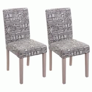 Décoshop26 - Lot de 2 chaises de salle à manger cuisine en tissu gris motif lettrage des pieds en bois clair 04_0000430 - gris 3000010232696 Décoshop26 - Lot de 2 chaises de salle à manger cuisine en tissu gris motif lettrage des pieds en bois clair 04_0000430 - gris 3000010232696