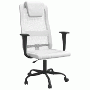 Helloshop26 - Chaise fauteuil siège de bureau informatique étude réglable en hauteur blanc 02_0024064 - blanc métal 3000214663005