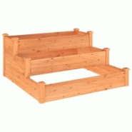 Helloshop26 - Jardinière bac lit surélevé plantes fleurs terrasse jardin de jardin 120 x 120 x 56cm bois massif de sapin marron 02_0039341 - 300021 Helloshop26 - Jardinière bac lit surélevé plantes fleurs terrasse jardin de jardin 120 x 120 x 56cm bois massif de sapin marron 02_0039341 - 300021