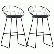 Helloshop26 - Lot de deux tabourets de bar design chaise siège synthétique noir acier 1202176 - 3002318581926 Helloshop26 - Lot de deux tabourets de bar design chaise siège synthétique noir acier 1202176 - 3002318581926
