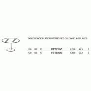 Table de réunion Design avec plateau en verre dépoli - Quadrifoglio - Blanc 9010, 120_0