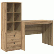 VidaXL Bureau avec tiroir 2 pcs Chêne artisanal Modèle Titan Panorama Jardin - 3337376
