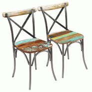 VidaXL Chaises à manger lot de 2 bois de récupération solide Modèle Orion Chic - 243722