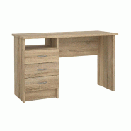 WellHome - Bureau avec 3 tiroirs en coloris Chêne 121 x 49 x 73 cm - Duero Oak - marron multi-matériau WH16952