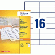 AVERY 1600 étiquettes blanches, format 105 x 37 mm (100 feuilles A4 / cdt) - 3266557205375