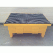 Bac de rétention plastique 70 litres sur pieds avec caillebotis 81x64x34 cm Bac de rétention plastique 70 litres sur pieds avec caillebotis 81x64x34 cm