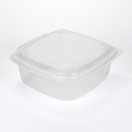 Boîte micro-ondable 1200ml - 19x18,5x6,8 cm - par 50 - Transparent - Polypropylène