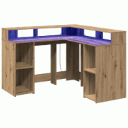 Bureau avec lumières LED chêne artisanal bois d'ingénierie Modèle Atlas Master Élite Plus - 8721158402905 Bureau avec lumières LED chêne artisanal bois d'ingénierie Modèle Atlas Master Élite Plus - 8721158402905