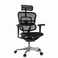 Chaise de bureau / Fauteuil de direction ERGOHUMAN ULTRA F GEN2 assise tissu / dossier résille noir hjh OFFICE - noir polyester 652318