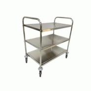 Chariot de service 860 x 530 mm - 3 niveaux PREMIUM / GOLDINOX - gris inox 3701770820795 Chariot de service 860 x 530 mm - 3 niveaux PREMIUM / GOLDINOX - gris inox 3701770820795
