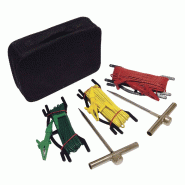 Kit de terre CHAUVIN ARNOUX - sacoche souple, 2 piquets 18 cm, câbles 15m rouge, 10m jaune, 5m vert sur enrouleurs H