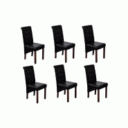 Décoshop26 - Lot de 6 chaises de salle à manger cuisine design antique synthétique noir CDS022680 - noir 3000029711533