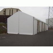 Tente de stockage fermée standard / structure fixe en aluminium / couverture unie / ancrage au sol avec platine / 15 x 7 x 2.30 m